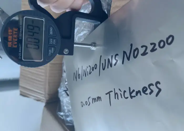 0.05mm thickness nickel 200 挫败